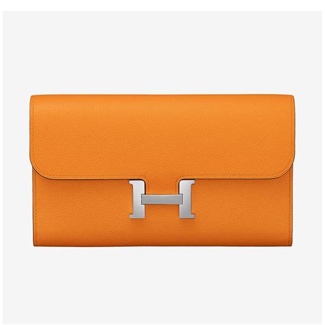 hermes constance orange|Hermes constance long wallet price.